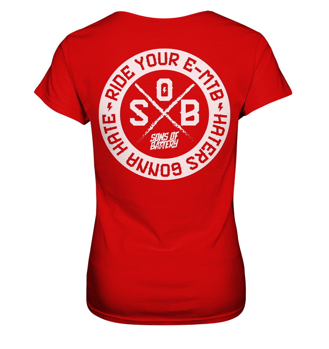 Sons of Battery® - E-MTB Brand & Community Lady-Shirts Red / XS Haters gonna Hate - Ladies Premium Shirt (Ohne Flip Label) E-Bike-Community