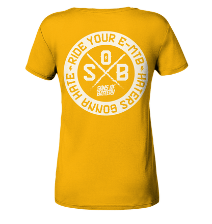 Sons of Battery® - E-MTB Brand & Community Lady-Shirts Spectra Yellow / S Haters gonna Hate - Ladies Organic Shirt (Flip Label) E-Bike-Community