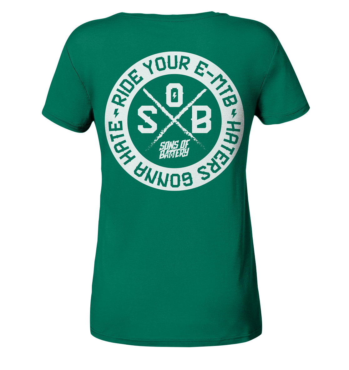 Sons of Battery® - E-MTB Brand & Community Lady-Shirts Varsity Green / S Haters gonna Hate - Ladies Organic Shirt (Flip Label) E-Bike-Community