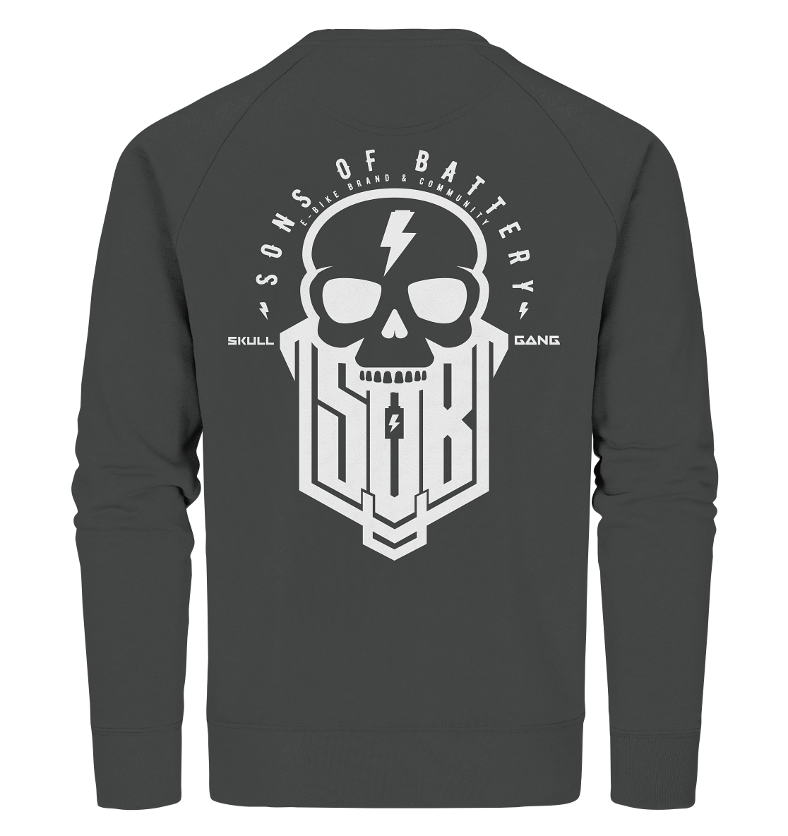 Sons of Battery® - E-MTB Brand & Community Sweatshirts Anthracite / XS SoB Skullgang White - Organic Sweatshirt E-Bike-Community