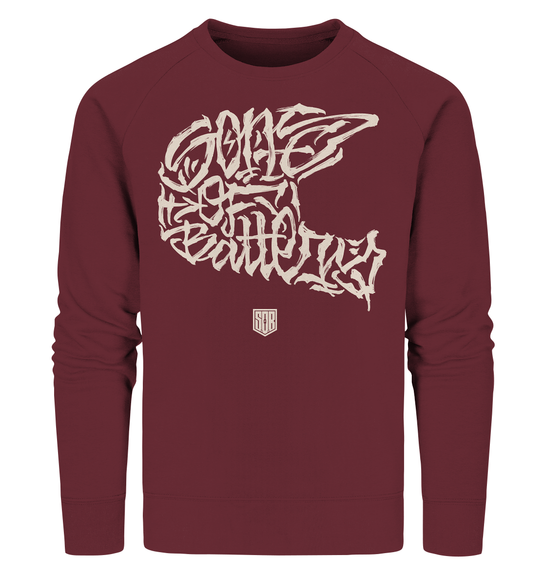 Sons of Battery® - E-MTB Brand & Community Sweatshirts Burgundy / S The Power of Movement - Frontprint- Organic Sweatshirt (Flip Label) E-Bike-Community