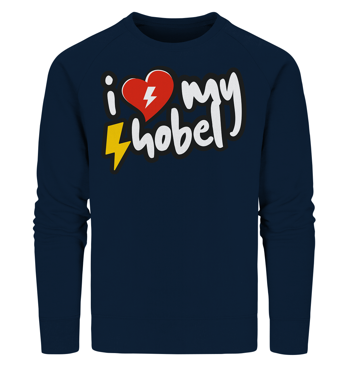 Sons of Battery® - E-MTB Brand & Community Sweatshirts French Navy / XS I Love my Hobel - (Flip Label) - Organic Sweatshirt E-Bike-Community
