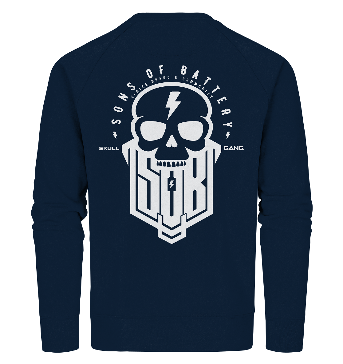 Sons of Battery® - E-MTB Brand & Community Sweatshirts French Navy / XS SoB Skullgang White - Organic Sweatshirt E-Bike-Community