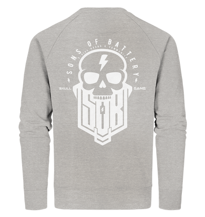 Sons of Battery® - E-MTB Brand & Community Sweatshirts Heather Grey / XS SoB Skullgang White - Organic Sweatshirt E-Bike-Community