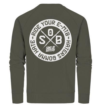 Sons of Battery® - E-MTB Brand & Community Sweatshirts Khaki / XS Haters gonna Hate - Organic Sweatshirt (Flip Label) E-Bike-Community