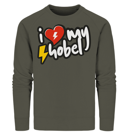Sons of Battery® - E-MTB Brand & Community Sweatshirts Khaki / XS I Love my Hobel - (Flip Label) - Organic Sweatshirt E-Bike-Community
