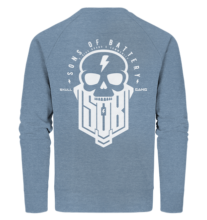 Sons of Battery® - E-MTB Brand & Community Sweatshirts Mid Heather Blue / XS SoB Skullgang White - Organic Sweatshirt E-Bike-Community