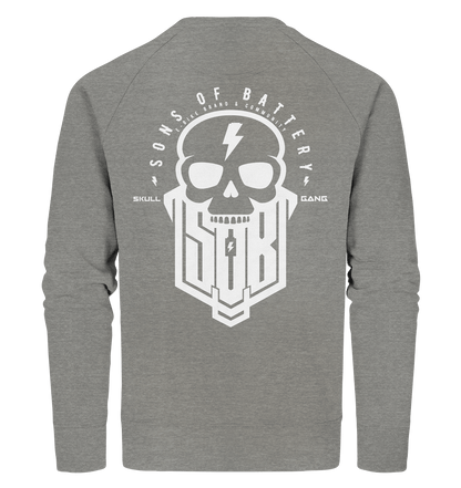 Sons of Battery® - E-MTB Brand & Community Sweatshirts Mid Heather Grey / XS SoB Skullgang White - Organic Sweatshirt E-Bike-Community