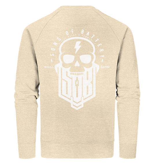 Sons of Battery® - E-MTB Brand & Community Sweatshirts Natural Raw / XS SoB Skullgang White - Organic Sweatshirt E-Bike-Community