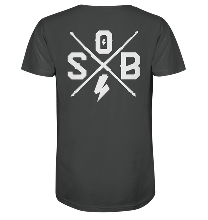 Sons of Battery® - E-MTB Brand & Community Unisex-Shirts Anthracite / XS SoB Cross (Backprint) (Flip Label) - Organic Shirt E-Bike-Community