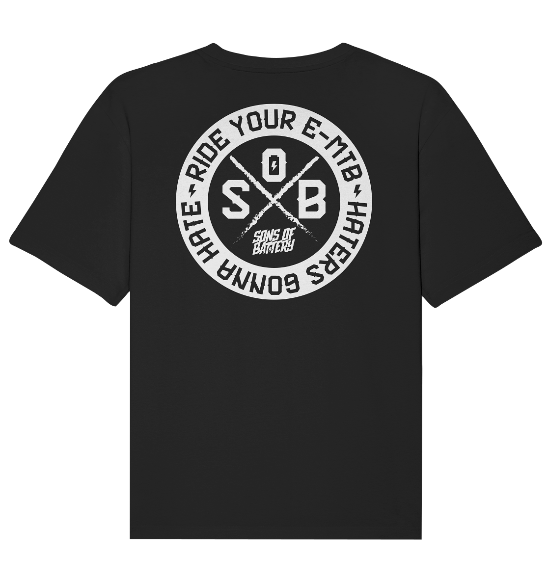 Sons of Battery® - E-MTB Brand & Community Unisex-Shirts Black / XS Haters gonna Hate - Organic Relaxed Shirt (Flip Label) E-Bike-Community