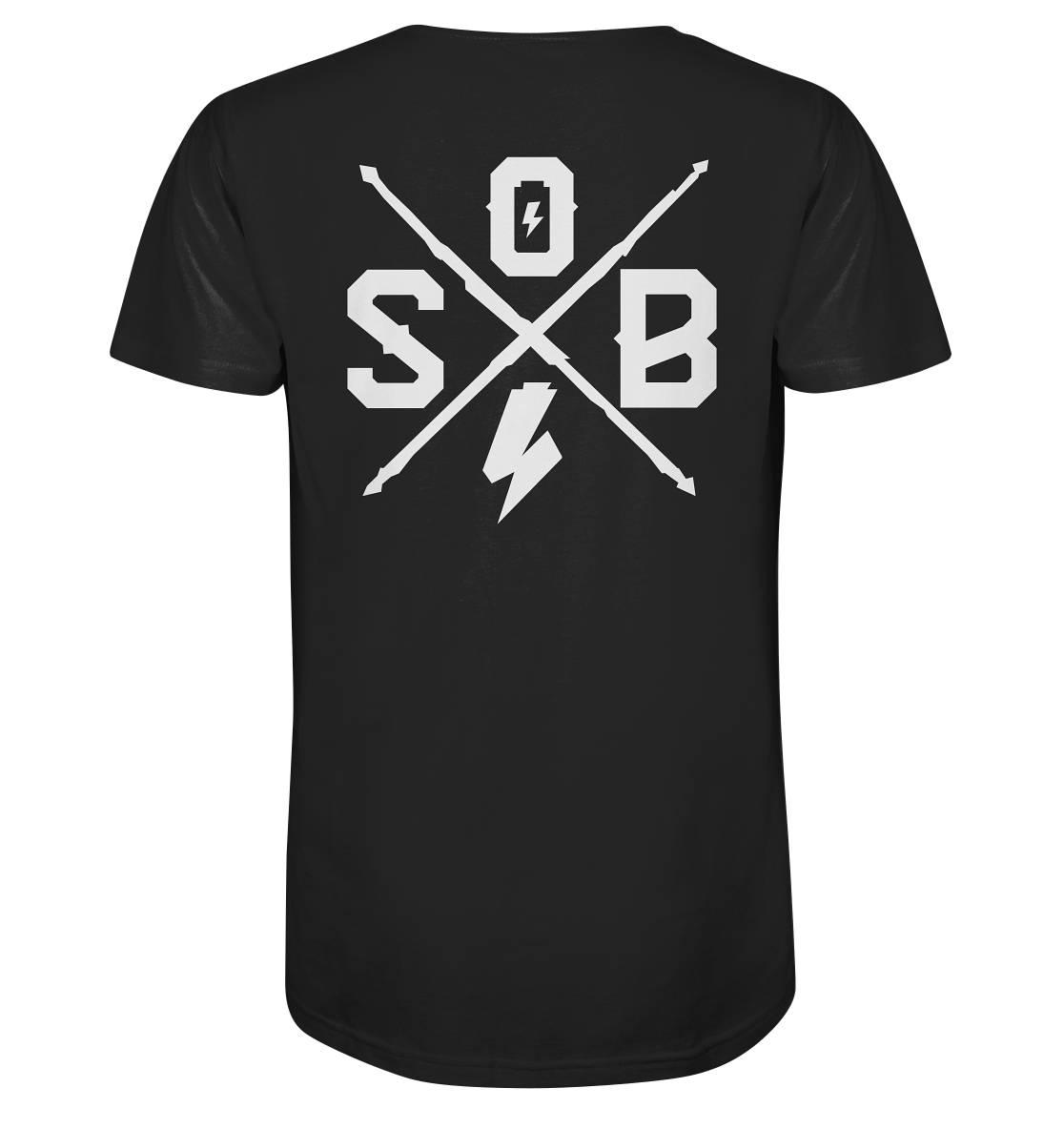 Sons of Battery® - E-MTB Brand & Community Unisex-Shirts Black / XS SoB Cross (Backprint) (Flip Label) - Organic Shirt E-Bike-Community