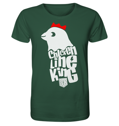 Sons of Battery® - E-MTB Brand & Community Unisex-Shirts Bottle Green / XS Chicken Line - King - Weiß - Organic Shirt E-Bike-Community