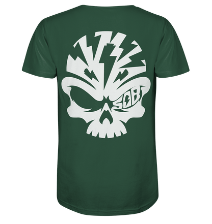 Sons of Battery® - E-MTB Brand & Community Unisex-Shirts Bottle Green / XS SoB Skull White - Organic Shirt E-Bike-Community