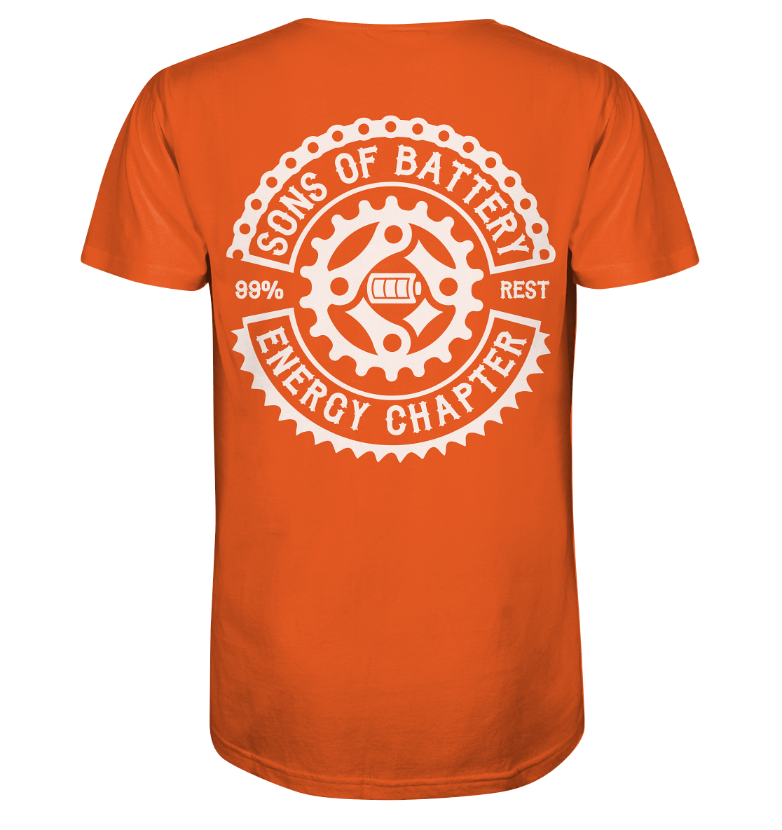 Sons of Battery® - E-MTB Brand & Community Unisex-Shirts Bright Orange / XS Sons of Battery - Classic OG - Organic Shirt (Flip Label) E-Bike-Community