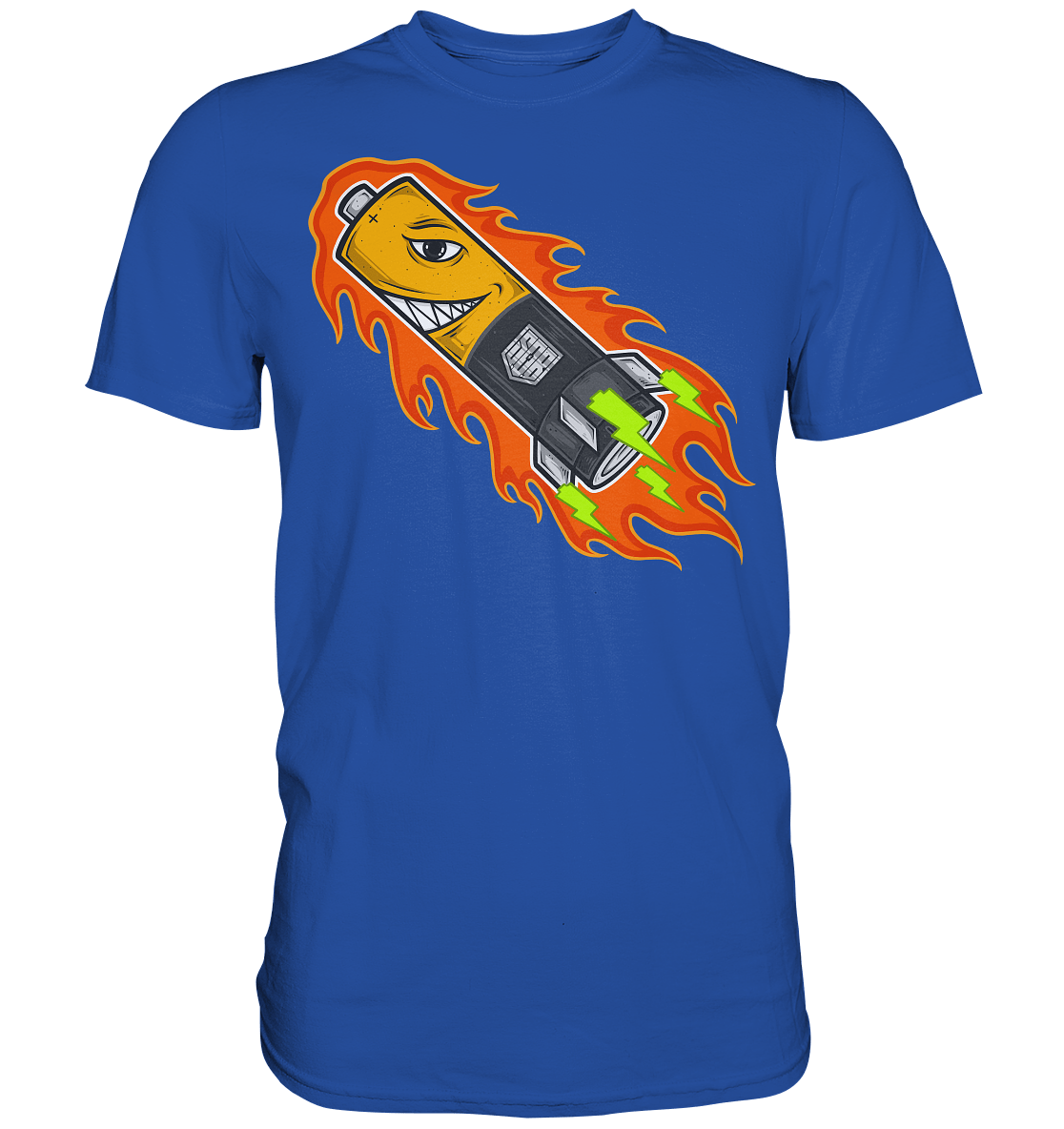 Sons of Battery® - E-MTB Brand & Community Unisex-Shirts Bright Royal / S Original Russel Athletics Uphill Classic Shirt - bis 4XL -140cm Umfang - Ohne Flip Label am Bund E-Bike-Community