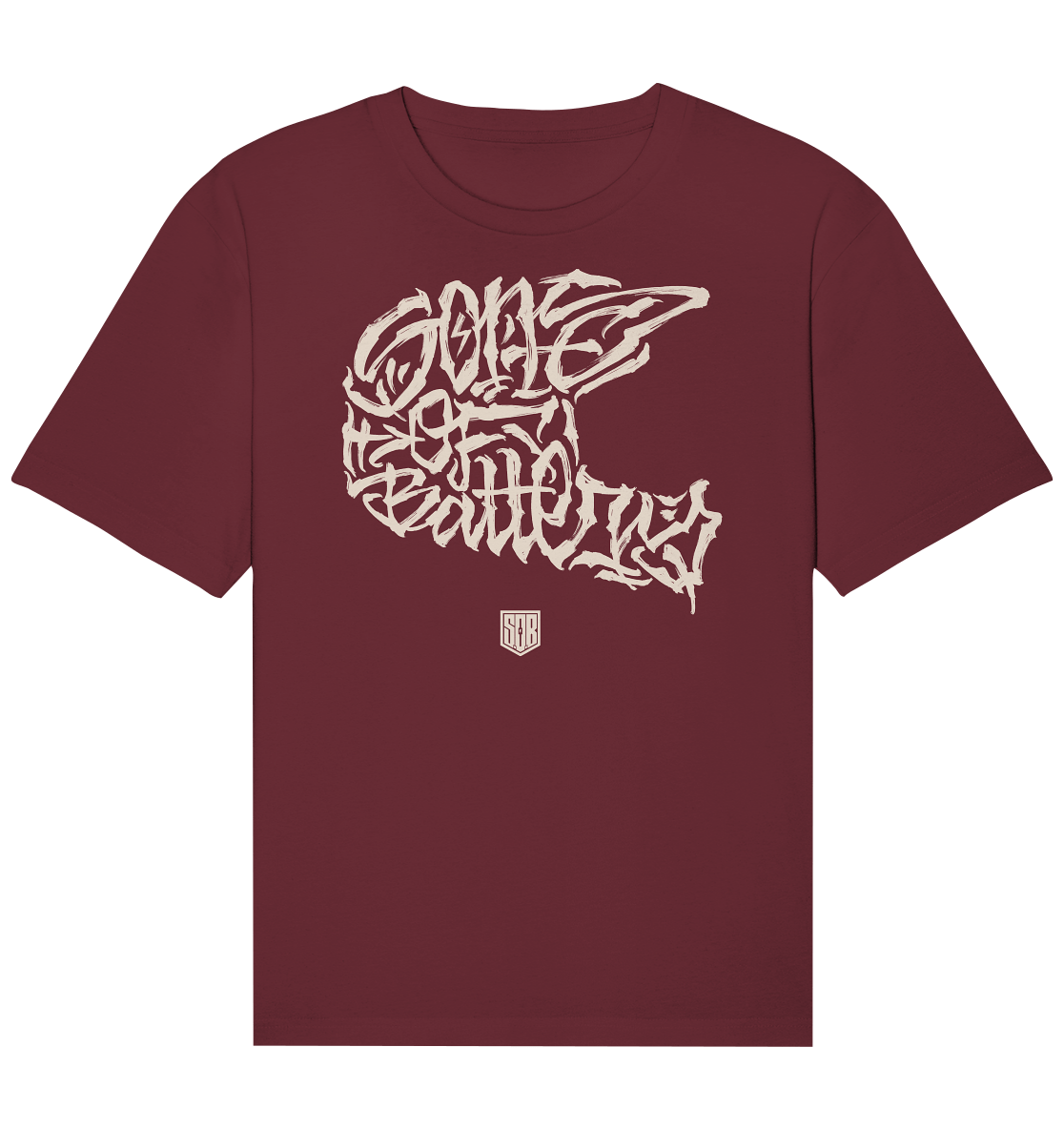 Sons of Battery® - E-MTB Brand & Community Unisex-Shirts Burgundy / XS The Power of Movement - Front Print- Organic Relaxed Shirt (Flip Label) E-Bike-Community