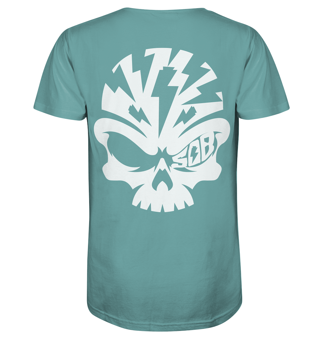 Sons of Battery® - E-MTB Brand & Community Unisex-Shirts Citadel Blue / XS SoB Skull White - Organic Shirt E-Bike-Community