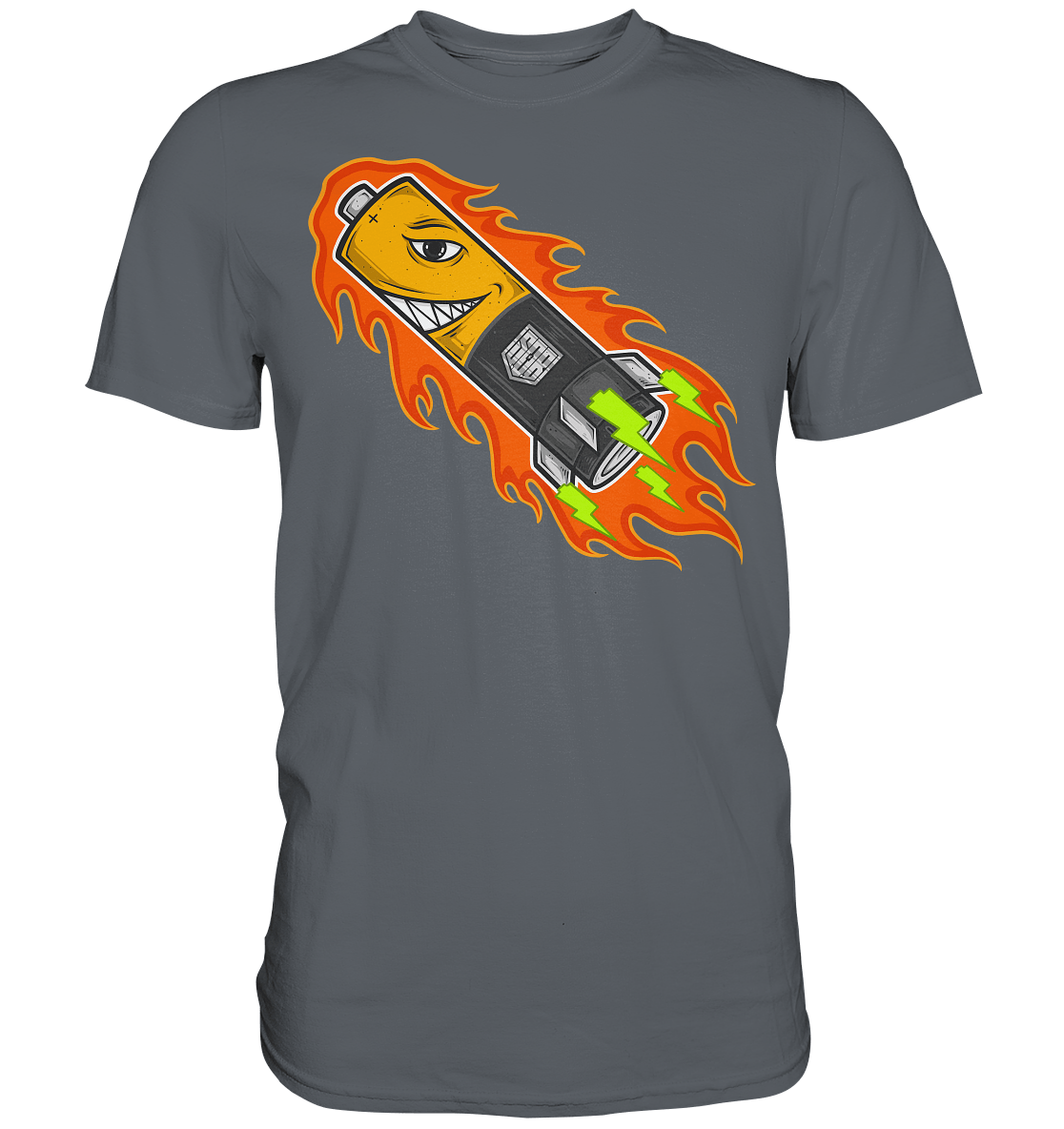 Sons of Battery® - E-MTB Brand & Community Unisex-Shirts Convoy Grey / S Original Russel Athletics Uphill Classic Shirt - bis 4XL -140cm Umfang - Ohne Flip Label am Bund E-Bike-Community