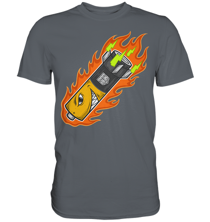 Sons of Battery® - E-MTB Brand & Community Unisex-Shirts Convoy Grey / S S.o.B Pin Up Battery - Original Russel Athletics Classic Shirt - bis 4XL -140cm Umfang - Ohne Flip Label am Bund E-Bike-Community