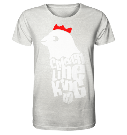 Sons of Battery® - E-MTB Brand & Community Unisex-Shirts Cream Heather Grey / XS Chicken Line - King - Weiß - Organic Shirt (meliert) E-Bike-Community