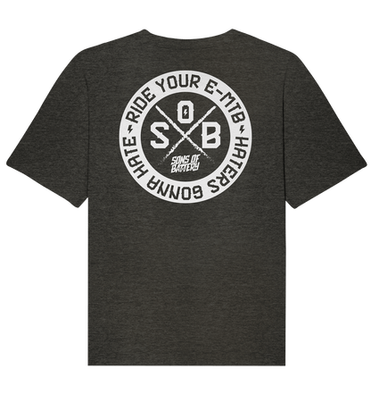 Sons of Battery® - E-MTB Brand & Community Unisex-Shirts Dark Heather Grey / XS Haters gonna Hate - Organic Relaxed Shirt (Flip Label) E-Bike-Community