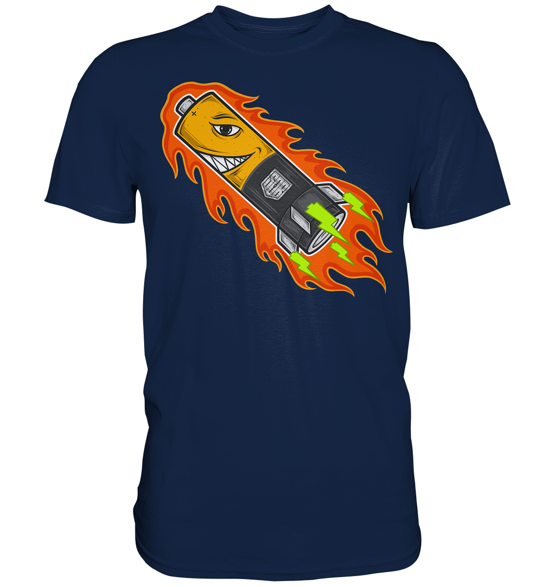 Sons of Battery® - E-MTB Brand & Community Unisex-Shirts French Navy / S Original Russel Athletics Uphill Classic Shirt - bis 4XL -140cm Umfang - Ohne Flip Label am Bund E-Bike-Community