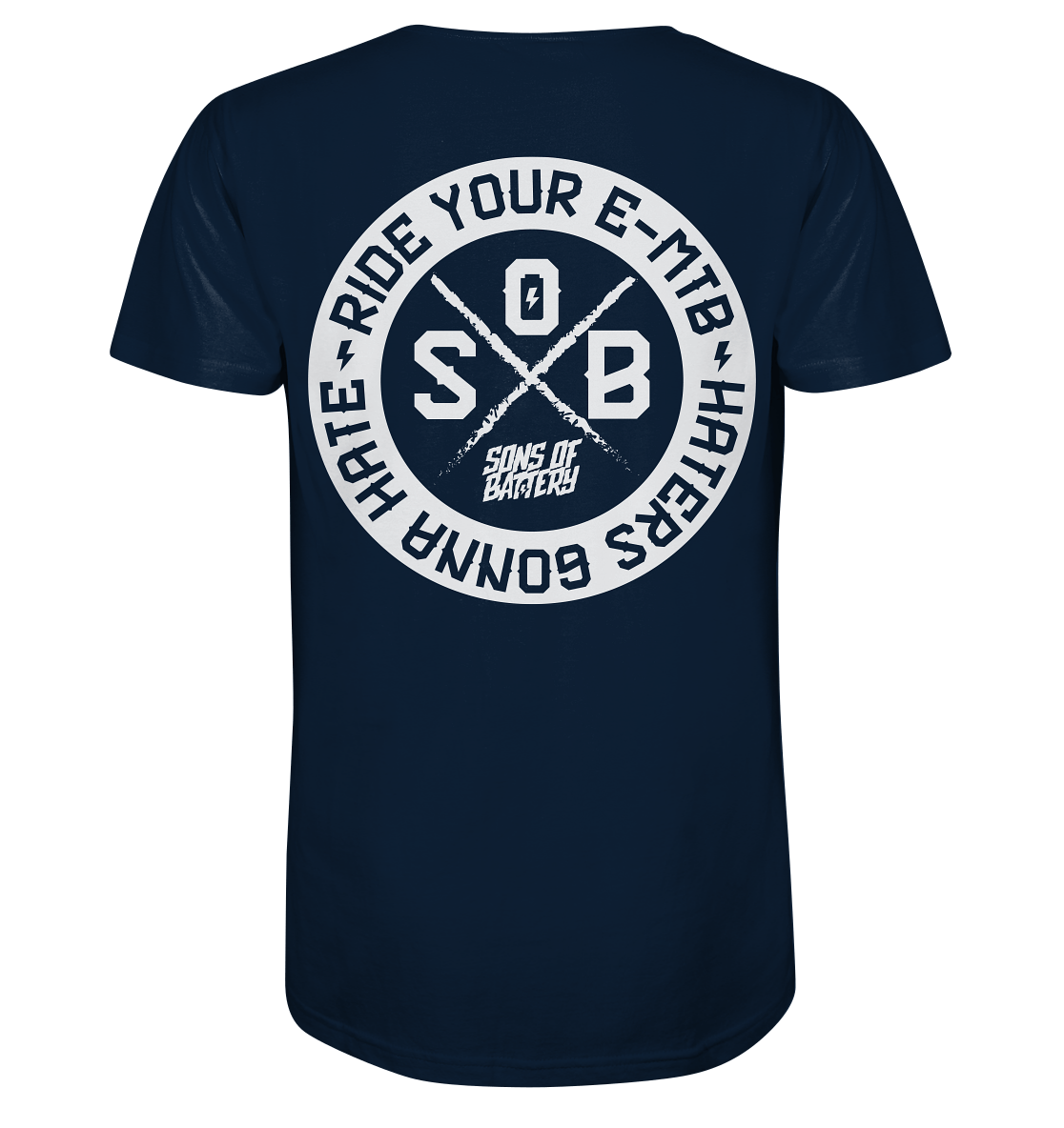 Sons of Battery® - E-MTB Brand & Community Unisex-Shirts French Navy / XS Haters gonna Hate - Organic Shirt (Flip Label) E-Bike-Community