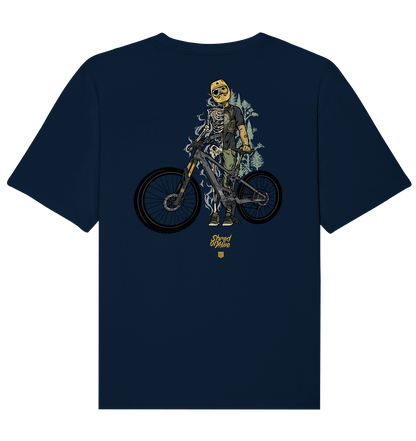 Sons of Battery® - E-MTB Brand & Community Unisex-Shirts French Navy / XS Shred or Alive - Backprint - Organic Relaxed Shirt (Flip Label) E-Bike-Community
