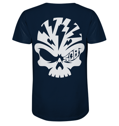 Sons of Battery® - E-MTB Brand & Community Unisex-Shirts French Navy / XS SoB Skull White - Organic Shirt E-Bike-Community