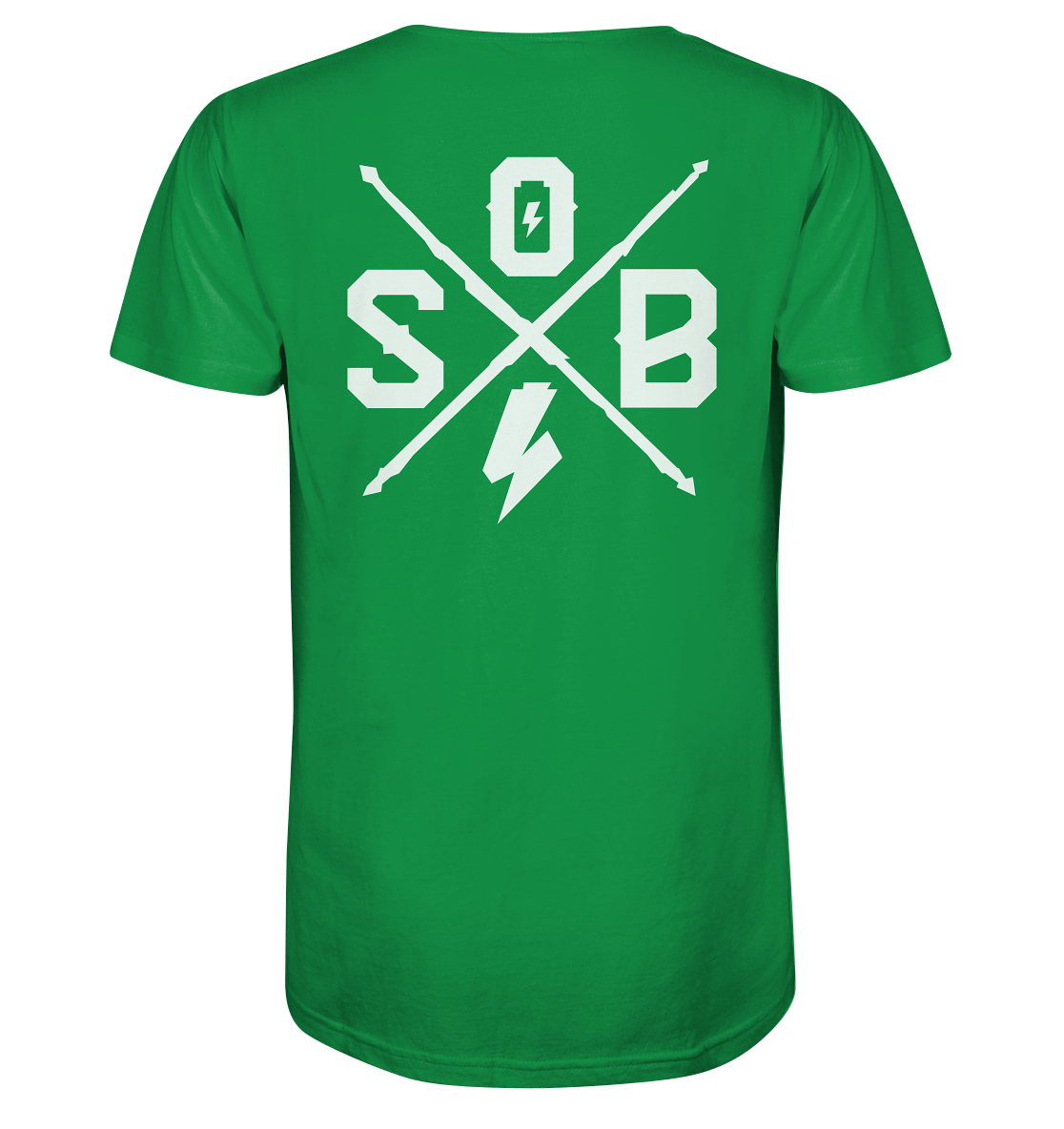 Sons of Battery® - E-MTB Brand & Community Unisex-Shirts Fresh Green / XS SoB Cross (Backprint) (Flip Label) - Organic Shirt E-Bike-Community
