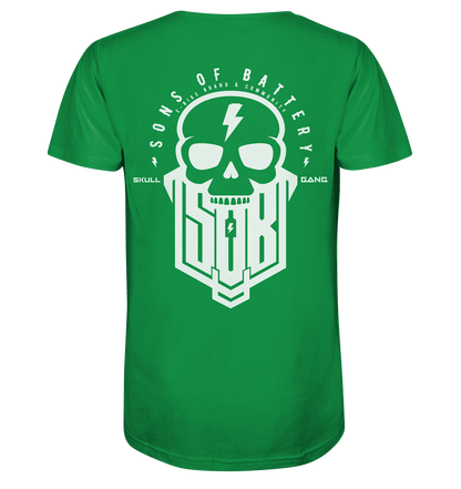 Sons of Battery® - E-MTB Brand & Community Unisex-Shirts Fresh Green / XS SoB Skullgang White - Organic Shirt E-Bike-Community