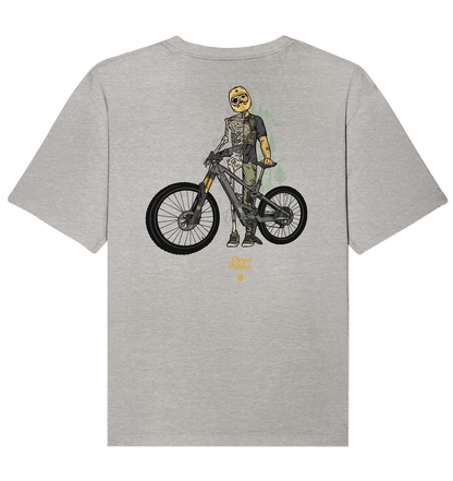 Sons of Battery® - E-MTB Brand & Community Unisex-Shirts Heather Grey / XS Shred or Alive - Backprint - Organic Relaxed Shirt (Flip Label) E-Bike-Community