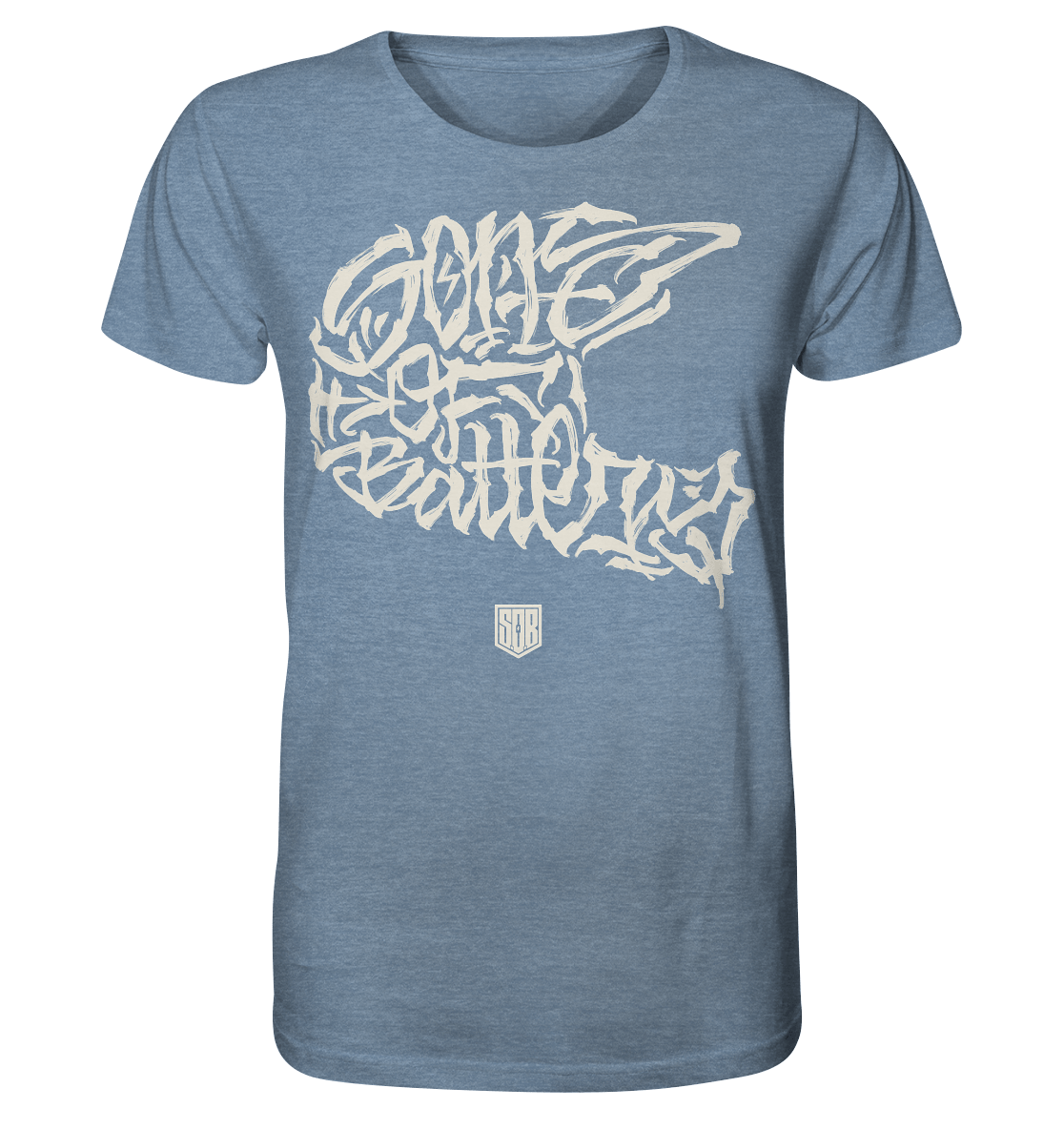 Sons of Battery® - E-MTB Brand & Community Unisex-Shirts Mid Heather Blue / XS The Power of Movement - Front Print- Organic Shirt (meliert) (Flip Label) E-Bike-Community