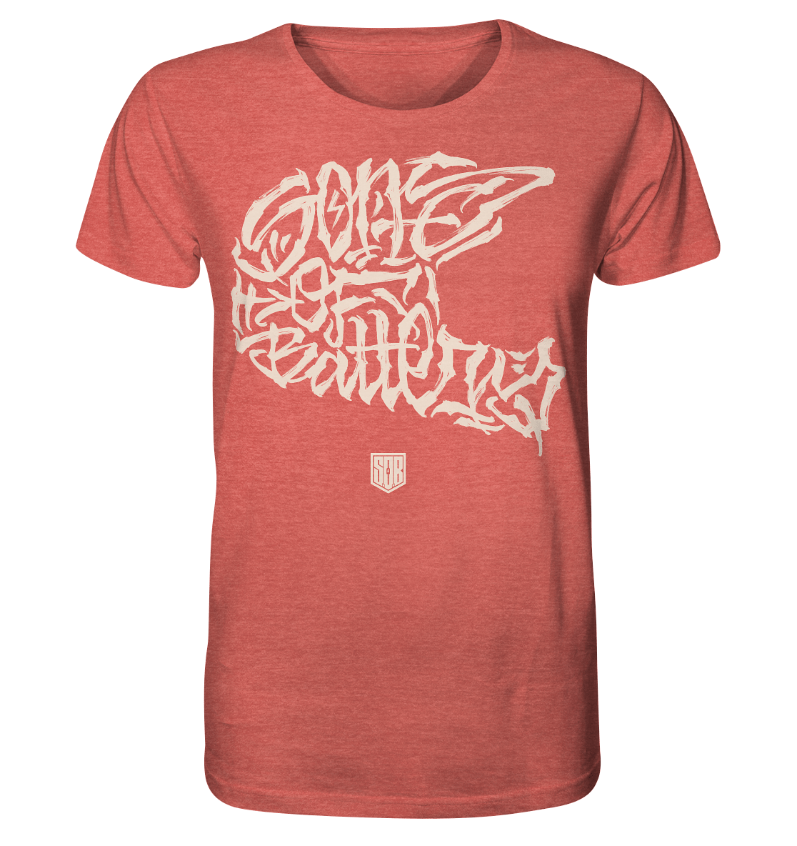 Sons of Battery® - E-MTB Brand & Community Unisex-Shirts Mid Heather Red / XS The Power of Movement - Front Print- Organic Shirt (meliert) (Flip Label) E-Bike-Community