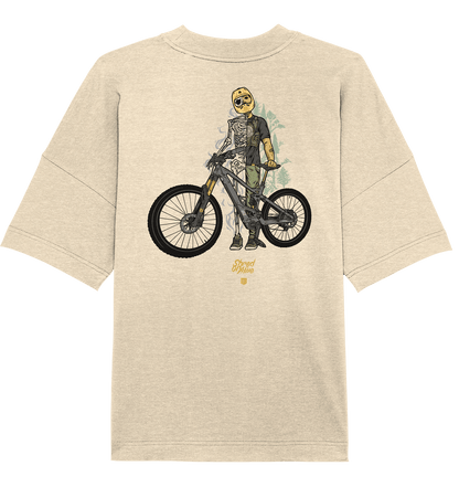 Sons of Battery® - E-MTB Brand & Community Unisex-Shirts Natural Raw / XS Shred or Alive - Backprint - Organic Oversize Shirt (Flip Label) E-Bike-Community