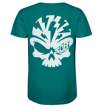 Sons of Battery® - E-MTB Brand & Community Unisex-Shirts Ocean Depth / XS SoB Skull White - Organic Shirt E-Bike-Community