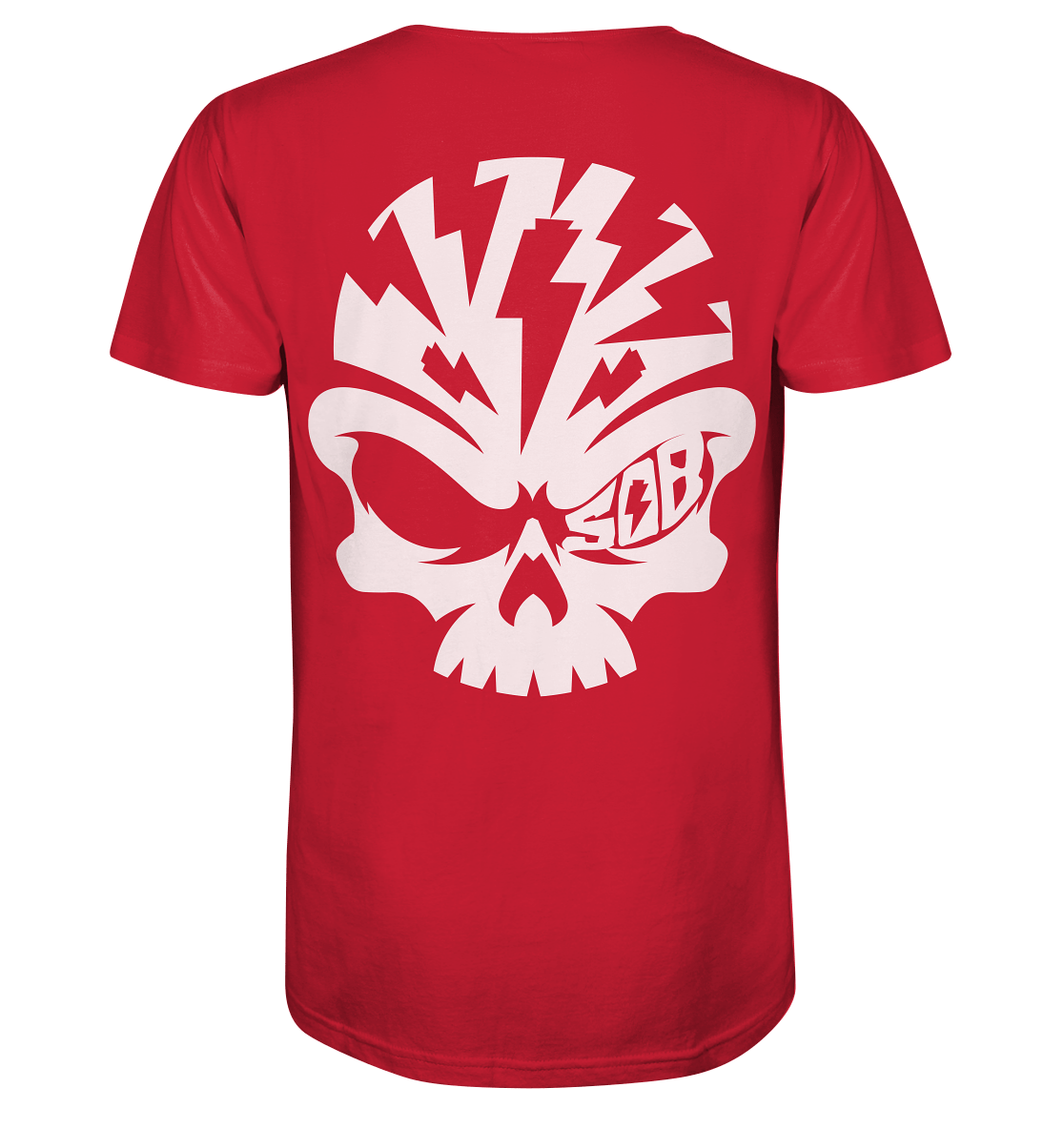 Sons of Battery® - E-MTB Brand & Community Unisex-Shirts Red / XS SoB Skull White - Organic Shirt E-Bike-Community