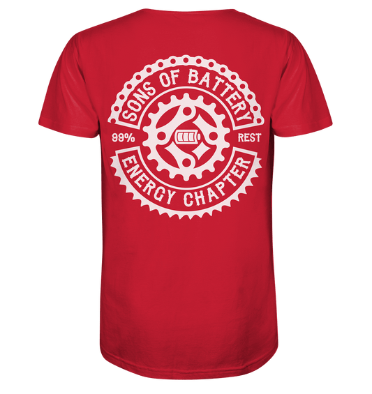 Sons of Battery® - E-MTB Brand & Community Unisex-Shirts Red / XS Sons of Battery - Classic OG - Organic Shirt (Flip Label) E-Bike-Community