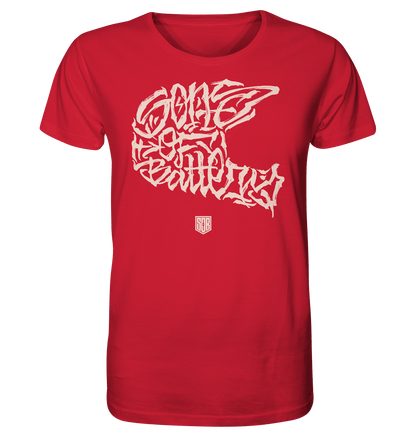 Sons of Battery® - E-MTB Brand & Community Unisex-Shirts Red / XS The Power of Movement - Front / Backprint - 2 Side Organic Shirt (Flip Label) E-Bike-Community