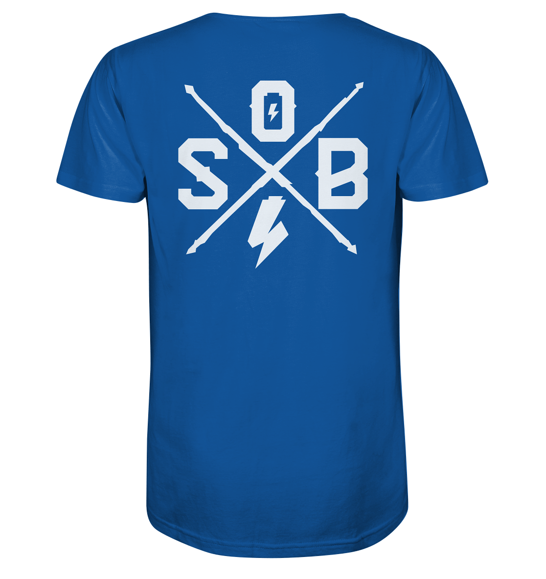 Sons of Battery® - E-MTB Brand & Community Unisex-Shirts Royal Blue / XS SoB Cross (Backprint) (Flip Label) - Organic Shirt E-Bike-Community