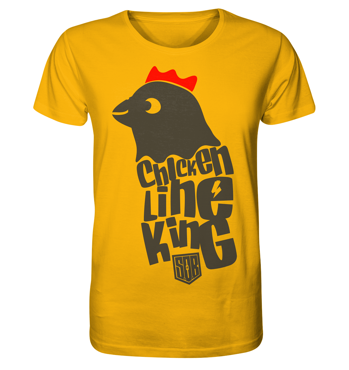Sons of Battery® - E-MTB Brand & Community Unisex-Shirts Spectra Yellow / XS Chicken Line - King  - Organic Shirt E-Bike-Community