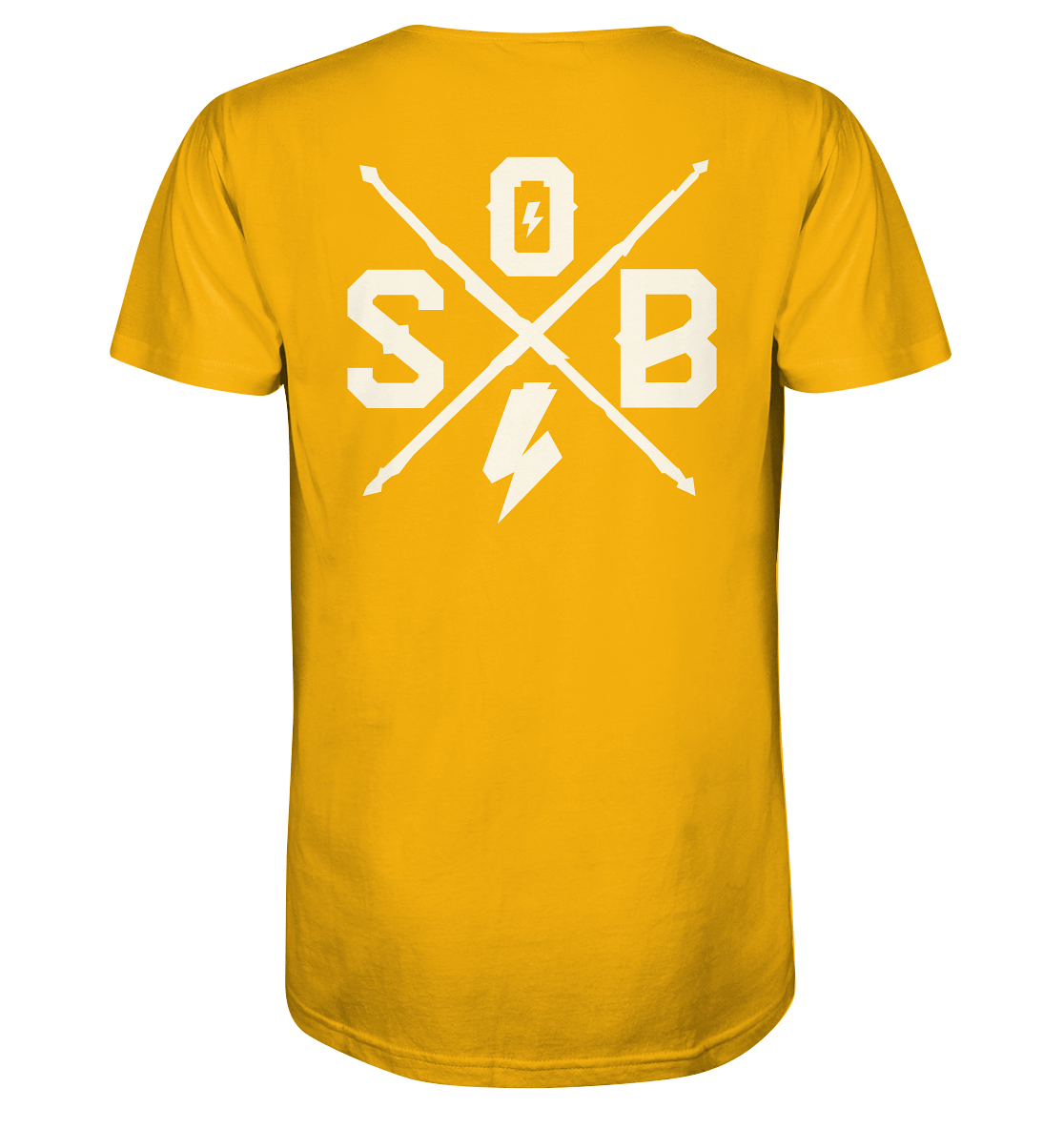 Sons of Battery® - E-MTB Brand & Community Unisex-Shirts Spectra Yellow / XS SoB Cross (Backprint) (Flip Label) - Organic Shirt E-Bike-Community