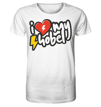 Sons of Battery® - E-MTB Brand & Community Unisex-Shirts White / XS I Love my Hobel - (Flip Label) - Organic Shirt E-Bike-Community