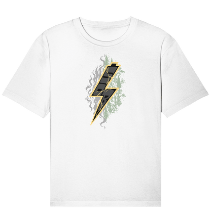 Sons of Battery® - E-MTB Brand & Community Unisex-Shirts White / XS Sob "Shred or Alive" Front - Organic Relaxed Shirt (Flip Label) E-Bike-Community