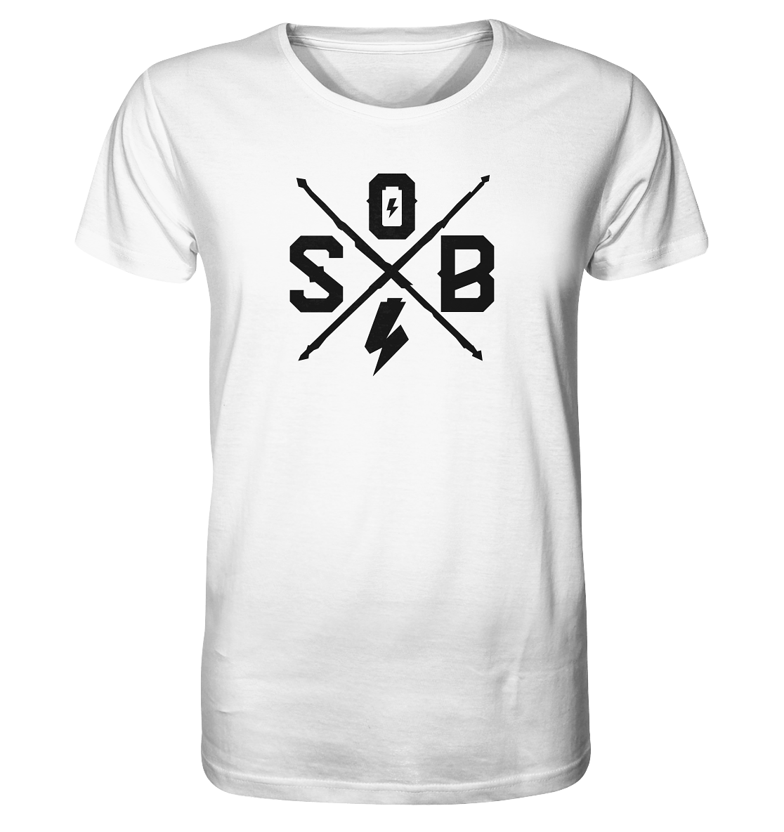 Sons of Battery® - E-MTB Brand & Community Unisex-Shirts White / XS Sons of Battery - Cross (Flip Label) - Organic Shirt E-Bike-Community