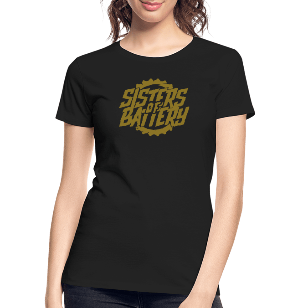 SPOD Frauen Premium Bio T-Shirt S Sisters of Battery - Gold Edition - Premium Bio T-Shirt E-Bike-Community