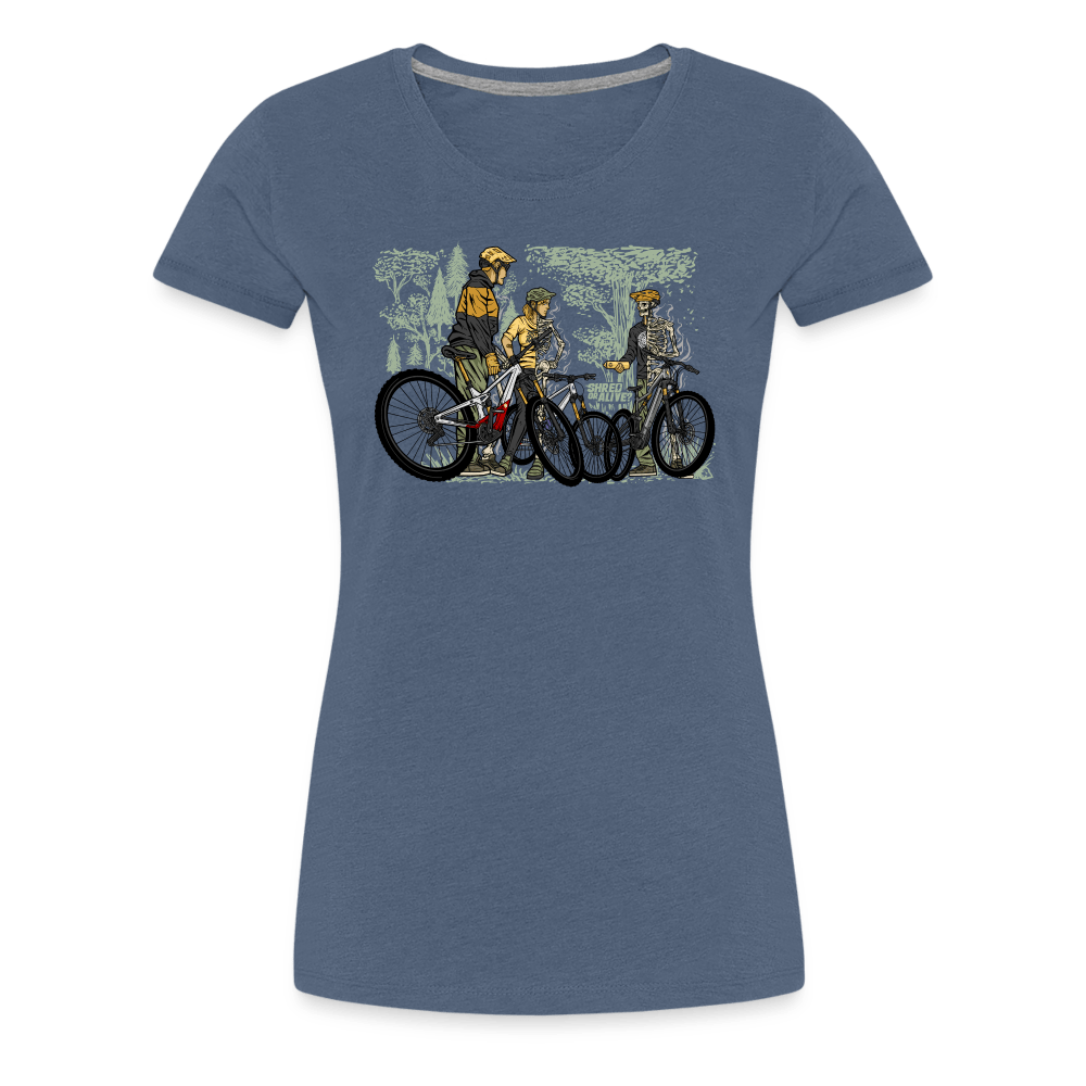 SPOD Frauen Premium T-Shirt Blau meliert / S Shred or Alive - Crew - Frauen Premium T-Shirt E-Bike-Community