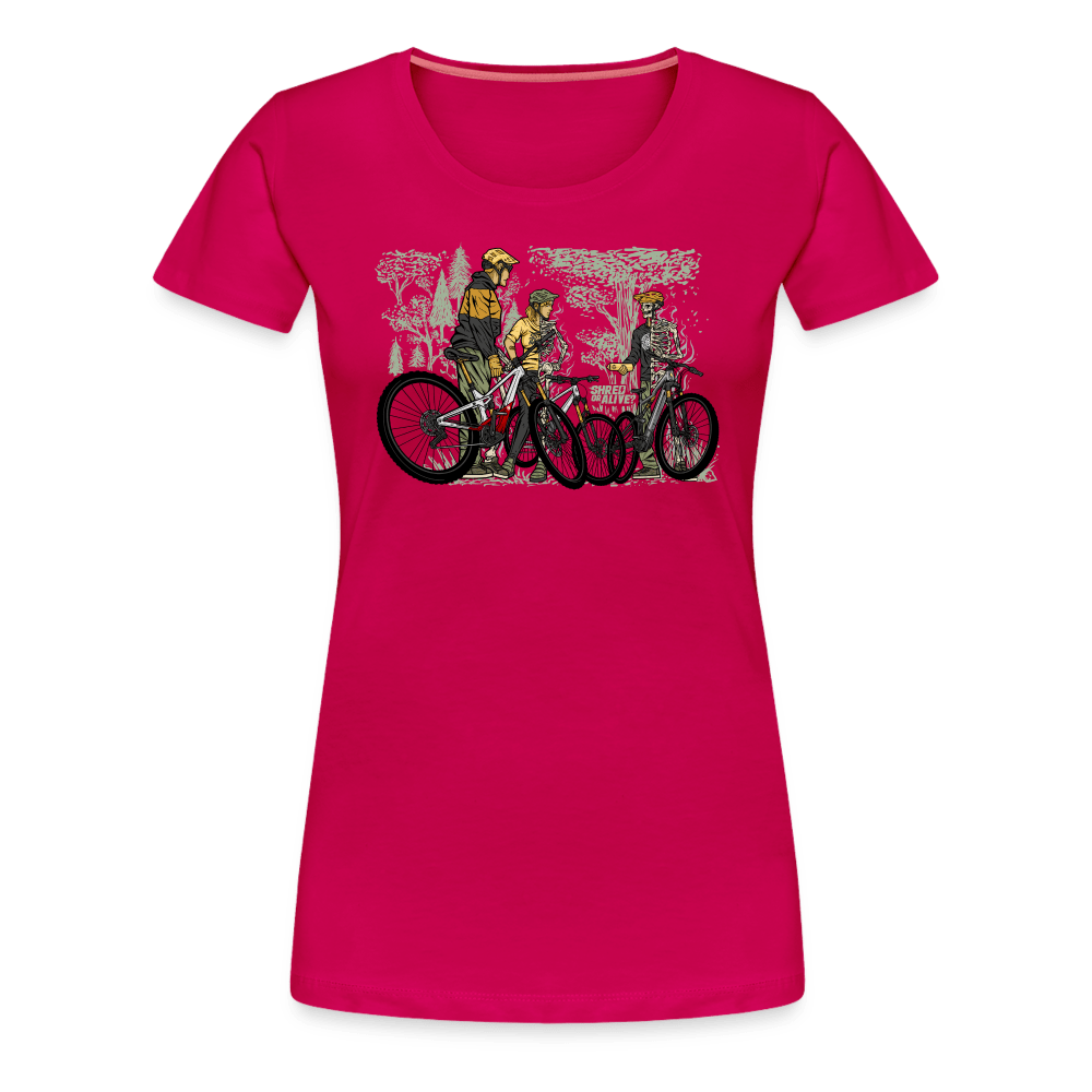 SPOD Frauen Premium T-Shirt dunkles Pink / S Shred or Alive - Crew - Frauen Premium T-Shirt E-Bike-Community