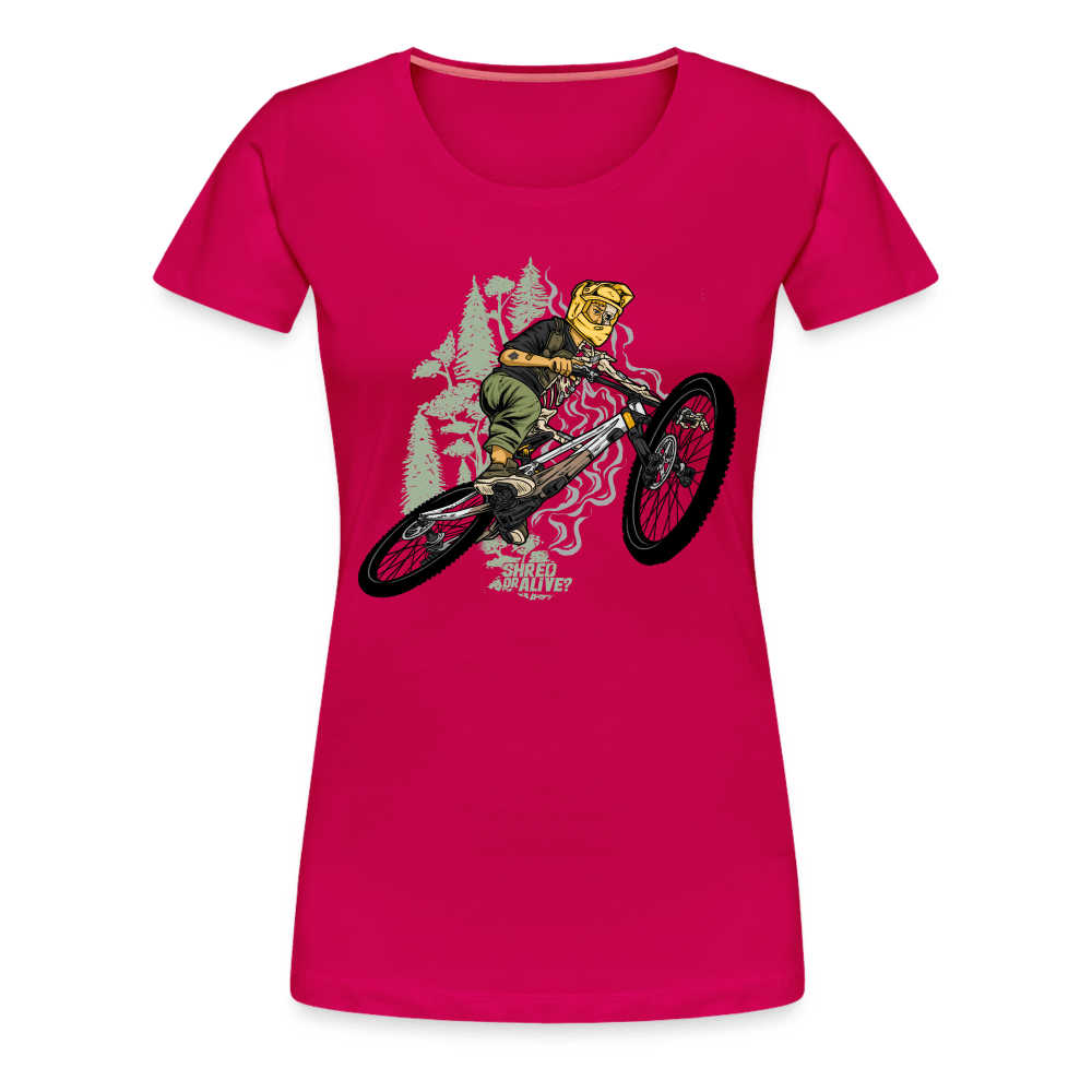 SPOD Frauen Premium T-Shirt dunkles Pink / S Shred or Alive - Jumper - Frauen Premium T-Shirt E-Bike-Community